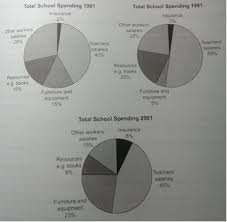 Ielts Report 7 Pie Chart Changes In Annual Spending