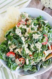 shredded en kale caesar salad with