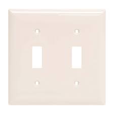 Power Gear Double Toggle Switch Oversized Wall Plate Light Almond
