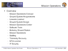 Themis Mission Operations Manfred Bester Themis Mission
