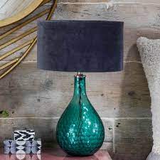 Sea Green Honeycomb Glass Lamp H35 X