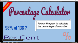 calculating percenes of numbers