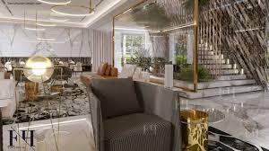 View of nice modern villa during sunny day. Luxury Modern Villa Interior Design In Dubai Uae Fancy House Company