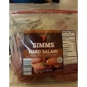 simms hard salami calories nutrition