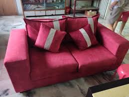4 2 red velvet sofa set furniture