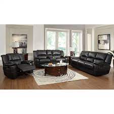 3 piece reclining leather sofa set