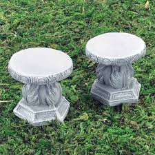 miniature stone stool set of 2 fairy