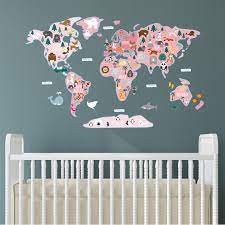 World Map Wall Stickers Design For Baby