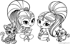 A few boxes of crayons and a variety of coloring and activity pages can help keep kids from getting restless while thanksgiving dinner is cooking. Shimmer And Shine Coloring Pages Coloringall