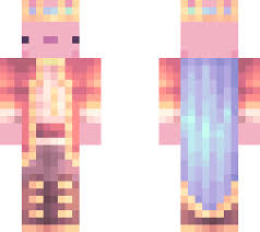 I didn't make this, just using this as my skin. Axolotl King Minecraft Skin
