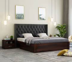 Drewno Sheesham Wood Upholstered Bed