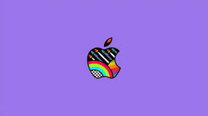 apple logo wallpaper 4k purple