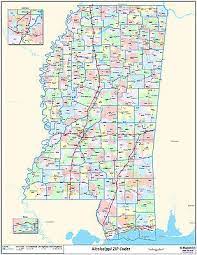 (hd video)mississippi vector zip code map. Mississippi State Zipcode Laminated Wall Map Ebay