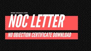Noc Letter No Objection Certificate Noc Types Noc Template