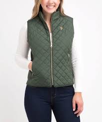 U S Polo Assn Olive Puffer Vest