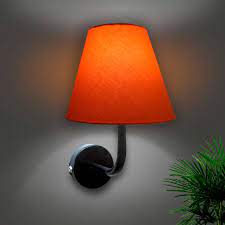 Wall Sconce Lamp With Orange Fabric