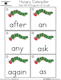 Hungry Caterpillar First Grade Sight Words Ring Book A To Z