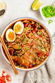 beef ramen noodle soup table for two