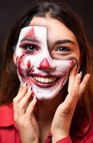 scary clown makeup stock photos
