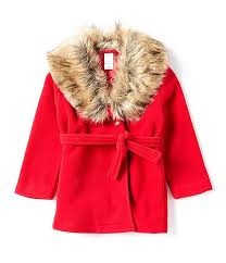 Little Girls 2t 6x Faux Fur Collar Coat
