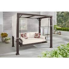 Metal Wicker Patio Daybed Swing