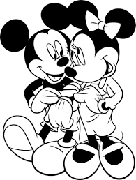 mickey with minnie mouse coloring page