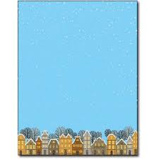 Winter Night In The City Holiday Stationery Paper 80 Sheets