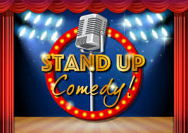 stand up comedy banner with red