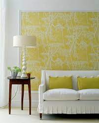 bright yellow wallpaper transitional