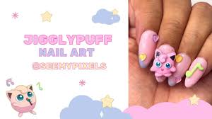 jigglypuff 3d nail art kawaii nails