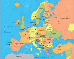 Карта Европы со странами и столицами