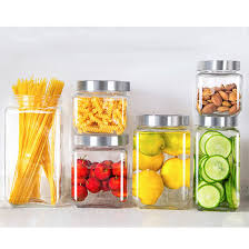 Square Glass Food Storage Jar Container