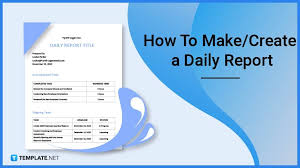 daily report templates exles