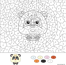 Coloriage Animaux Panda Par Numero Dessin Panda à imprimer