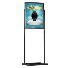 slide in pedestal poster sign holder 1