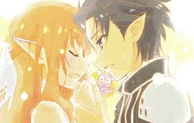 I'm an anime only for now at that part but can anyone say if she has romantic feelings for him? Wallpaper Love Elves Recognition Art Sword Art Online Yuuki Asuna Kirito Kirigaya Kazuto Abec Images For Desktop Section Prochee Download