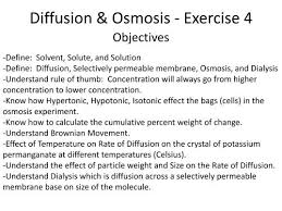 Diffusion And Osmosis â Exercise 4