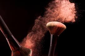premium photo makeup brushes in dust