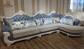hand carved luxury corner sofa set