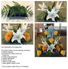 How to make sympathy arrangement for cremation urn arrangement