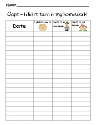 Missing Homework Chart And Cover