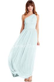 Floor Length One Shoulder Ruched Sleeveless Chiffon Muti Color Convertible Bridesmaid Dress