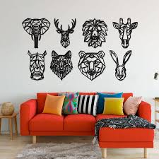 Geometric Animal Head Wall Art