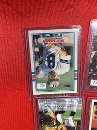 Is the troy aikman 1990 (rookie) starting lineup figurine a legit rookie collectible, yes it is, if we use mickey mantle as a barometer, we find mickey mantle's 1951 bowman baseball card at $5,500 dollars, while we find mickey mantle's (2nd year baseball card) 1952 topps baseball card at $16. A Lot Of Nfl Football Trading Cards With A Troy Aikman Rookie Card
