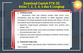 Download Contoh Ptk Sd Kelas 1 2 3 4 5 Dan 6 Lengkap Operator Sekolah
