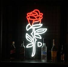 The Rose Neon Wall Art White Red