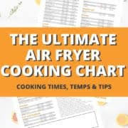 air fryer cooking chart free printable