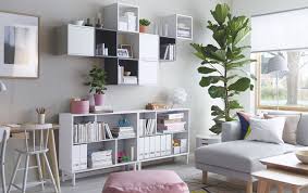 Create a bedroom workspace using a tabletop and malm drawers. Ikea Small Space Living Room Ideas Novocom Top