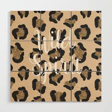 Leopard Print Pattern Wood Wall Art By