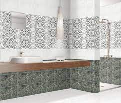 ceramic mosaic grey white bathroom wall